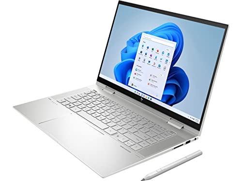 HP 2022 Envy X360 15.6" FHD IPS Touchscreen 2-in-1 Laptop 12th Intel Core i7-1260P Iris Xe Graphics 32GB DDR4 1TB SSD Thunderbolt 4 WiFi 6E Backlit KB FP Reader Win 11 Pro Stylus Pen w/ RATZK 32GB
