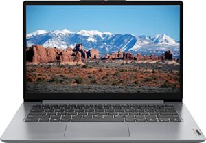 lenovo ideapad 1i 14 inch hd laptop, for students and business, intel celeron n4020(up to 2.80ghz), 4gb ram, 64gb emmc, wifi 6, hdmi, type-a&c, webcam, 10 hours battery life, windows 11 s