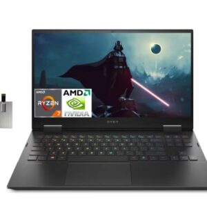 HP 2022 OMEN Gaming 15.6" 144Hz FHD Laptop, AMD R7-5800H (Beats i7-10870H), 16GB RAM, 1TB PCIe SSD, Backlit Keyboard, GeForce RTX 3070 Graphics, HD Webcam, Win10, Black, 32GB USB Card