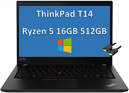 Lenovo Latest ThinkPad T14 14" FHD IPS AMD 6-Core Ryzen 5 Pro 4650U(Beat i7-1165G7), 16GB RAM, 512GB PCIe SSD, Business Laptop, Windows 10 Pro/Windows 11 Pro, IST Cable