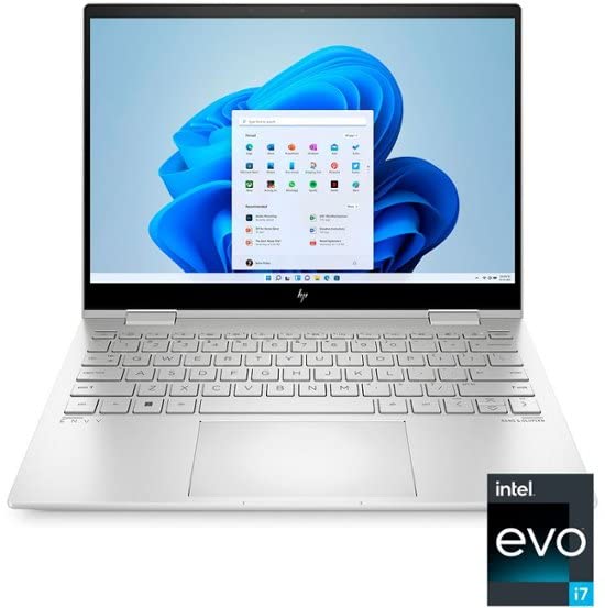 HP Envy 2-in-1 13.3" WUXGA (1920 x 1200) Touch-Screen Laptop | Intel Core i7-1250U Procoessor| 8GBDDR4 | 512GB SSD | Backlit Keyboard|Intel Iris Xe Graphics| Silver |Bundle Stylus Pen