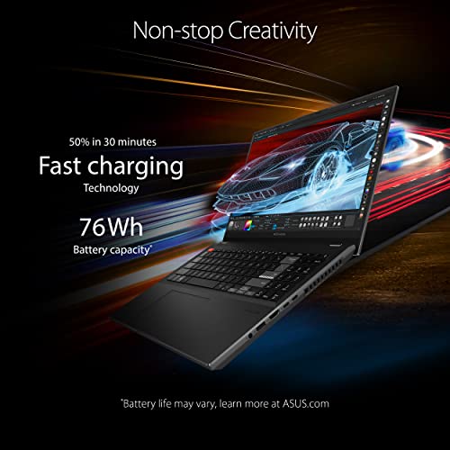 ASUS VivoBook Pro 15X OLED Laptop, 15.6” OLED Display, Intel Core i7-12650H CPU, NVIDIA GeForce RTX 3060 GPU, 16GB RAM, 1TB SSD, Windows 11 Home, Black, K6501ZM-EB74