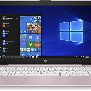 2021 HP Stream 14 HD Thin and Light Laptop, Intel Celeron N4000 Processor, 4GB RAM, 64GB eMMC, HDMI, Webcam, WiFi, Bluetooth, Windows 10 S, Rose Pink With SAM- (Renewed)