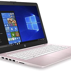 2021 HP Stream 14 HD Thin and Light Laptop, Intel Celeron N4000 Processor, 4GB RAM, 64GB eMMC, HDMI, Webcam, WiFi, Bluetooth, Windows 10 S, Rose Pink With SAM- (Renewed)