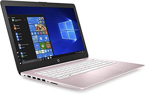 2021 HP Stream 14 HD Thin and Light Laptop, Intel Celeron N4000 Processor, 4GB RAM, 64GB eMMC, HDMI, Webcam, WiFi, Bluetooth, Windows 10 S, Rose Pink With SAM- (Renewed)