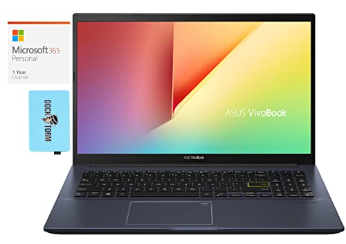 ASUS VivoBook S513EA Home & Business Laptop (Intel i7-1165G7 4-Core, 24GB RAM, 1TB PCIe SSD, Intel Iris Xe, 15.6" 60Hz Full HD (1920x1080), Win 11 Home) with MS 365 Personal , Dockztorm Hub