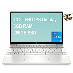 hp envy 13 2021 flagship business laptop 13.3″ fhd ips 100% srgb display 11th gen intel quad-core i5-1135g7 (beats i7-1065g7) 8gb ram 256gb ssd backlit kb fingerprint win10 silver + hdmi cable