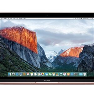 Apple MacBook (MMGL2LL/A) 256GB 12-inch Retina Display (2016) Intel Core M3 Tablet - Rose Gold (Renewed)