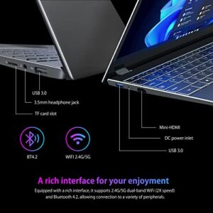 Windows 11 Laptop, 15.6 Inch Intel N5095 2.9 GHz Quad Core 16GB RAM 256G SSD, FHD 1920*1080 IPS Display, Thin & Light Notebook, Backlit keyboard, Finger print, USB3.0, mHDMI, All-Metal Body, Office