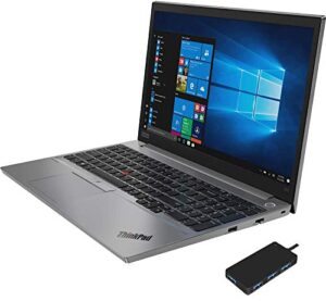 lenovo thinkpad e15 home and business laptop (intel i7-10510u 4-core, 32gb ram, 1tb pcie ssd, intel uhd graphics, 15.6″ full hd (1920×1080), fingerprint, wifi, bluetooth, win 10 pro) with usb hub