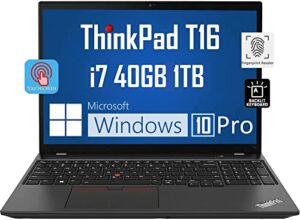 thinkpad t16 16″ wuxga touchscreen business laptop (intel 12th gen i7-1270p vpro, 40gb ram, 1tb ssd) backlit kb, thunderbolt 4, fingerprint, wi-fi 6e, 3-year warranty, ir-webcam, win 10 / win 11 pro