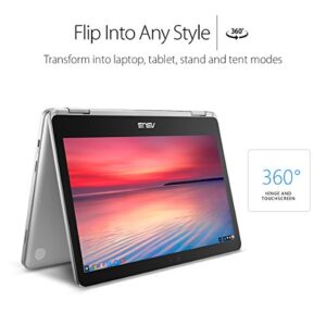ASUS Chromebook Flip C302 2-In-1 Laptop- 12.5” Full HD Touchscreen, Intel Core M3, 4GB RAM, 64GB Flash Storage, All-Metal Body, USB Type C, Corning Gorilla Glass, Chrome OS- C302CA-DHM4 Silver