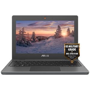 Asus Student Laptop, 12 inch IPS Anti-Glare Eye-Care HD Display, Intel Celeron N4500, Military-Grade Durability, Wi-Fi 6, Long Battery Life, Windows 10 Pro (4GB RAM | 256GB SSD), (BR1100CKA-XS04)