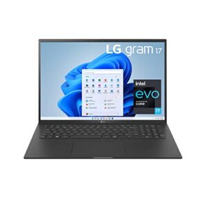 lg gram 17z95p laptop 17″ ultra-lightweight, ips, (2560 x 1600), intel evo 11th gen core i7 , 16gb ram, 1tb ssd, windows 11 home, 80wh battery, alexa built-in, 2x usb-c, hdmi, usb-a – black
