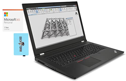 Lenovo ThinkPad P17 Gen 2 Workstation Laptop (Intel i9-11950H vPro 8-Core, 64GB RAM, 2x1TB PCIe SSD RAID 0 (2TB), RTX A2000, 17.3" 60Hz Win 11 Pro) with MS 365 Personal, Hub