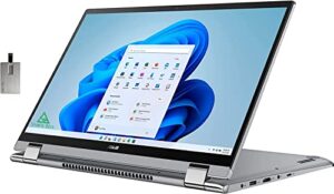 asus 2022 zenbook 15.6″ fhd laptop, amd ryzen 7-5700u processor, 8gb ram, 2tb pcie ssd, backlit keyboard, nvidia geforce mx450, hd webcam, windows 11, silver, 32gb snowbell usb card