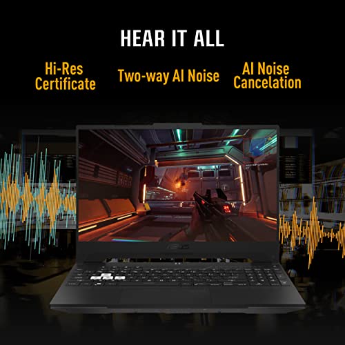 ASUS TUF Dash 15 (2022) Gaming Laptop, 15.6” 144Hz FHD Display, Intel Core i7-12650H, GeForce RTX 3050 Ti, 16GB DDR5, 512GB SSD, Thunderbolt 4, Windows 11 Home, Off Black, FX517ZE-ES73