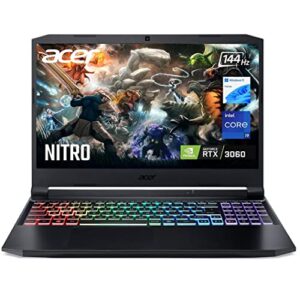 acer nitro 5 i9 gaming laptop, 15.6” fhd 144hz ips display, 11th gen intel core i9-11900h, geforce rtx 3060, 16gb ram, 512gb pcie ssd, vr ready, usb-c, hdmi, rj45, wifi 6, rgb, win 11, black (an515)