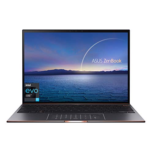 ASUS ZenBook S Ultra Slim Laptop, 13.9" 3300x2200 3:2 500nits Touch, Intel Evo Core i7-1165G7, 16GB RAM, 1TB SSD, Thunderbolt 4, TPM, Windows 10 Pro, AI Noise-Cancellation, Jade Black, UX393EA-XB77T