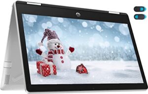 2022 hp x360 2-in-1 convertible laptop, 11.6″ hd ips touchscreen display, intel pentium silver quadcore n5030, 4gb ddr4, 128gb ssd + ysc accessory, webcam, usb-c, windows 11 s