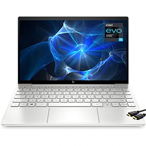 HP Envy 13.3" FHD Notebook Laptop, Quad Core Intel Core i5-1135G7, 8GB DDR4 RAM, 256GB PCIE SSD, Intel Iris Xe Graphics, Bluetooth, Backlit Keyboard, Fingerprint, HDMI Cable, Windows 10 Home, Silver