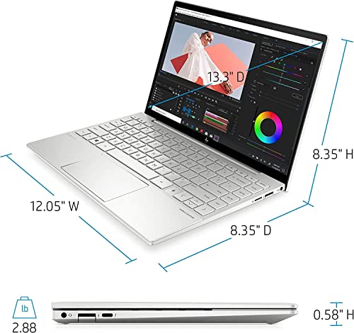 HP Envy 13.3" FHD Notebook Laptop, Quad Core Intel Core i5-1135G7, 8GB DDR4 RAM, 256GB PCIE SSD, Intel Iris Xe Graphics, Bluetooth, Backlit Keyboard, Fingerprint, HDMI Cable, Windows 10 Home, Silver