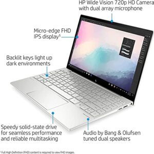 HP Envy 13.3" FHD Notebook Laptop, Quad Core Intel Core i5-1135G7, 8GB DDR4 RAM, 256GB PCIE SSD, Intel Iris Xe Graphics, Bluetooth, Backlit Keyboard, Fingerprint, HDMI Cable, Windows 10 Home, Silver