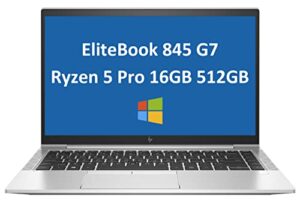 hp elitebook 845 g7 840 series 14″ ips fhd (ryzen 5 pro 4650u, 16gb ram, 512gb pcie ssd, amd 6-core (beat i7-1165g7)) business laptop w/ wifi + webcam + briefcase, windows 10 pro / win 11 pro