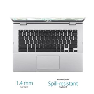 ASUS Chromebook CX1, 14" Full HD NanoEdge Display, Intel Celeron N3350 Processor, 64GB eMMC, 4GB RAM, Chrome OS, Transparent Silver, CX1400CNA-AS44FV