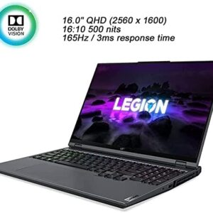 Lenovo Legion 5 Pro Gaming Laptop, 16.0" 500 nits QHD (2560x1600) IPS 165Hz, Ryzen 7 5800H, GeForce RTX 3060 6GB, TGP 130W, Win 11 Home, with HDMI Cable (32GB RAM | 1TB PCIe SSD)