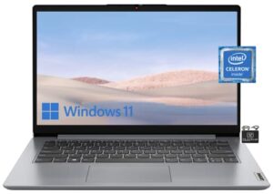 lenovo 2022 premium ideapad, 14″ hd screen lightweight laptop, dual-core intel celeron n4020 (upto 2.8ghz), 4gb ram, 64gb emmc, wifi, bluetooth, webcam, long hours, window 11s+hubxcelaccessory