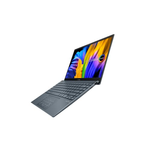 ASUS ZenBook 13 Ultra-Slim Laptop, 13.3” OLED NanoEdge, Intel Evo Platform i7-1165G7, 8GB, 512GB SSD, NumberPad, Thunderbolt 4, Wi-Fi 6, Windows 11 Home, AI Noise-Cancellation, Pine Grey, UX325EA-EH71