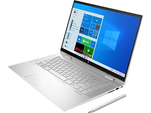 HP Envy 15T x360 Laptop i7-1165G7 11th Gen, 16 GB RAM, 1 TB SSD, 15.6" FHD Touch, Nvidia MX450 2GB, Tilt Pen, B&O Speakers, USB C, HDMI, Win 11 Pro, Silver, 64 GB Tech Warehouse Flash Drive