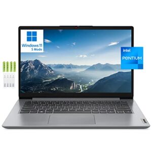 Lenovo Newest Ideapad 1i 14" HD Laptop Computer for Home & Office, Quad Core Intel Pentium Silver N5030, 4GB RAM, 128GB eMMC, Wi-Fi, Bluetooth 5, Webcam, Grey, Windows 11 Home in S Mode, w/Battery