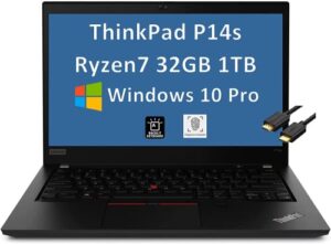 lenovo thinkpad p14s 14″ fhd (amd 8-core ryzen 7 pro 4750u (beat i7-10750h), 32gb ram, 1tb ssd) mobile workstation business laptop backlit, fingerprint, wifi 6, windows 10 pro / 11 pro