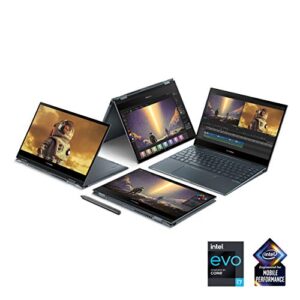ASUS ZenBook Flip 13 OLED Ultra Slim Convertible Laptop, 13.3” Touch, Intel Evo Platform Core i5-1135G7 Processor, 8GB RAM, 512GB SSD, Windows 10 Home, AI Noise-Cancellation, Pine Grey, UX363EA-DB51T