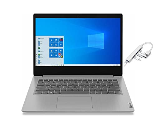 Lenovo 2022 Newest IdeaPad 3 14.0" FHD LED Anti-Glare Premium Laptop | Intel Core i3-1005G1 Processor | 4GB RAM | 128GB SSD | Windows 11 S | Platinum Grey | with USB3.0 HUB Bundle