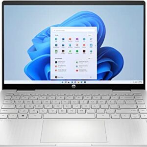 HP 2022 Newest Pavilion x360 2-in-1 14" FHD IPS Touch-Screen Laptop | Intel Core i5-1235U | 8GB RAM | 512GB SSD | Backlit Keyboard | Fingerprint | Windows 11 Home | Silver | with Laptop Stand Bundle