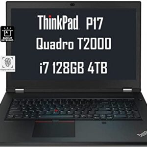Lenovo Thinkpad P17 17.3" FHD IPS (Intel 6-Core i7-10750H, 128GB RAM, 4TB PCIe SSD, Quadro T2000 4GB Graphics) Mobile Workstation Laptop, Backlit, Thunderbolt, Fingerprint, Windows 10 / 11 Pro