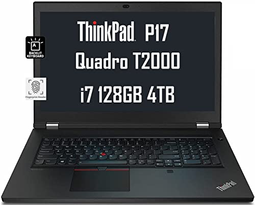 Lenovo Thinkpad P17 17.3" FHD IPS (Intel 6-Core i7-10750H, 128GB RAM, 4TB PCIe SSD, Quadro T2000 4GB Graphics) Mobile Workstation Laptop, Backlit, Thunderbolt, Fingerprint, Windows 10 / 11 Pro