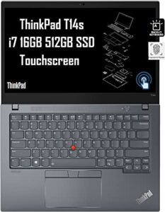 lenovo thinkpad t14 s (t14s) 14″ fhd touchscreen business laptop (intel core i7-1165g7, 16gb ram, 512gb ssd) 14-hr battery, backlit, fp, thunderbolt 4, webcam, 3-year warranty, win 10 / win 11 pro