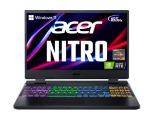 acer nitro 5 an515-46-r0eq gaming laptop | amd ryzen 7 6800h octa-core cpu | nvidia geforce rtx 3070 ti laptop gpu | 15.6″ qhd freesync 165hz ips | 32gb ddr5 | 1tb gen 4 ssd | wi-fi 6e | rgb backlit