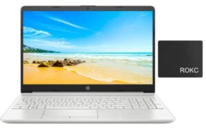 [windows 10] 2022 hp 15 full hd laptop, intel i3-1115g4(beat i5-7200u) 32gb ram 1tb ssd, webcam, 15.6″ ips micro-edge display, hdmi, wi-fi, hp fast charge, lightweight thin design, rokc mp bundle
