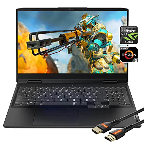 Lenovo IdeaPad Gaming 3 Laptop RTX 3050 NVIDIA| 15.6" FHD Display 120Hz| AMD Ryzen 5 6600H| Windows 11| Wi-Fi 6| Backlit Keyboard| USB C| Webcam| HDMI Cable| Gaming PC (32GB DDR5 RAM |1TB PCIe SSD)