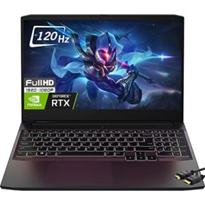 lenovo ideapad 3 gaming 15.6″ 120hz fhd ips laptop, 6-core amd ryzen 5 6600h(beat i7-11700h), geforce rtx 3050 graphics, 16gb ddr4 ram, 1024gb pcie ssd, backlit keyboard, hdmi cable, win 11 home, grey