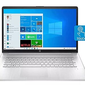 HP 2021 17 Laptop, 17.3-inch HD+ Touch Display, AMD Ryzen3 3250U Processor, 16 GB RAM, 256 GB SSD + 1TB HDD, WiFi, Webcam, Long Battery Life, Windows 10, Silver (Latest Model) (Renewed)