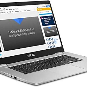 ASUS Chromebook C523NA , 15.6" FHD NanoEdge-Display with 180 Degree-Hinge, Intel Celeron N3350-Processor 1.1GHz, 4GB LPDDR4-RAM, 64GB Storage, Chrome OS, Silver (Renewed)