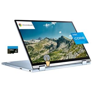 Asus 2022 Chromebook Flip 14'' FHD 2-in-1 Touchscreen Convertible Laptop Computer for Home and Student, Intel Core M3-8100Y, 8GB RAM 64GB eMMC + 128GB SD Card, HD Graphic, Webcam, Chrome OS