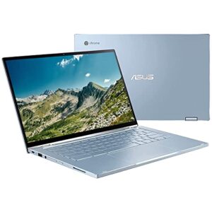 Asus 2022 Chromebook Flip 14'' FHD 2-in-1 Touchscreen Convertible Laptop Computer for Home and Student, Intel Core M3-8100Y, 8GB RAM 64GB eMMC + 128GB SD Card, HD Graphic, Webcam, Chrome OS