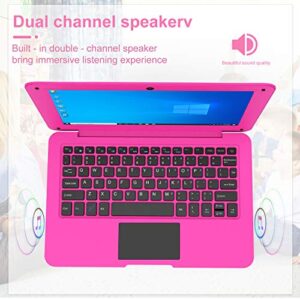 HBESTORE 10.1Inch Portable Laptop Mini Computer Ultra Thin Notebook with Apollo Lake N3350 ,6GB RAM and 64GB Storage with Windows10 OS (Pink).